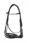 Gold Embossed Leather Dressage Bridle